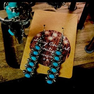 Womens Dangle Turquoise Earrings